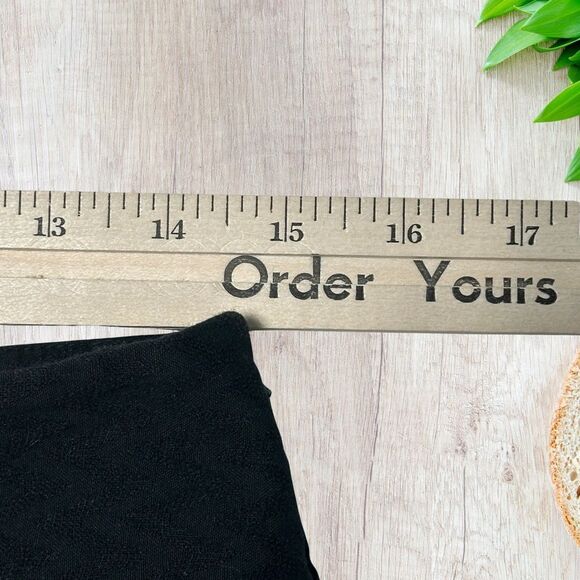 Rebecca Taylor Womens Wide Leg Pants Sz 10 Black Cropped Hi Waist Cotton Blend - Picture 6 of 10